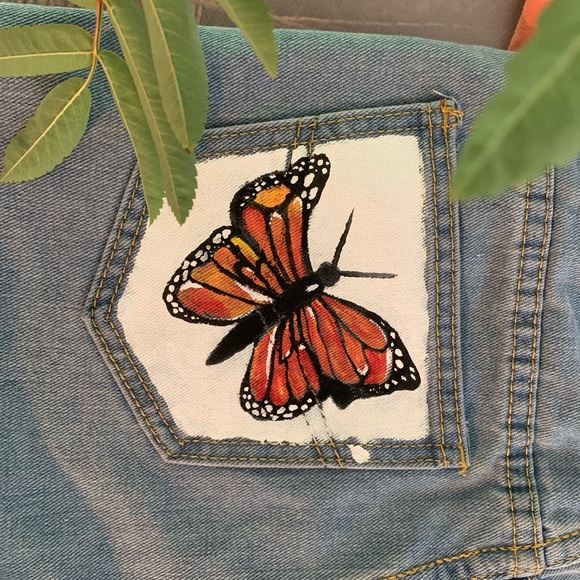 Painted jean shorts - Picture 5 of 7